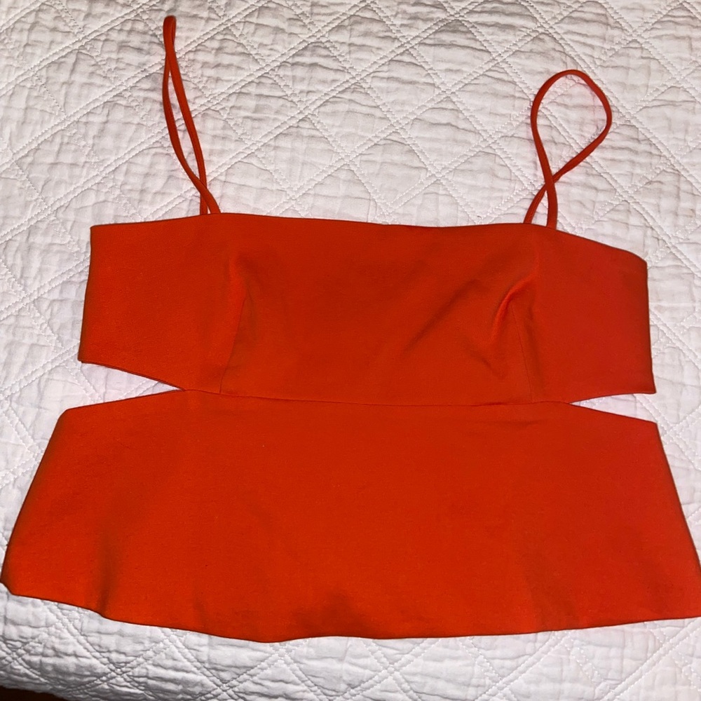 NWT Orange Cut Out Top Size Large